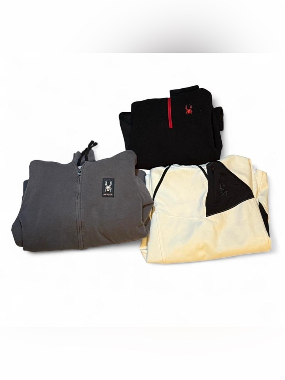Spyder Jacks Three-Pack in Black, Gray & Cream with Red Accent
